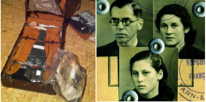 Des vêtements pliés dans une des valises des Kurzweil. A gauche, Bruno, Gisela et Adèle Kurzweil en janvier 1942. (Photos DR et Collection Pascal Caïla) Des vêtements pliés dans une des valises des Kurzweil. A gauche, Bruno, Gisela et Adèle Kurzweil en janvier 1942. (Photos DR et Collection Pascal Caïla)