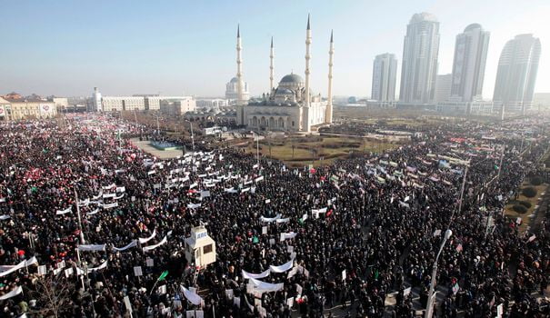 Manifestation anti -chrlie Russie