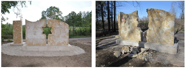 La Pologne un pays antisémite ,Un monument juif détruit en Pologne