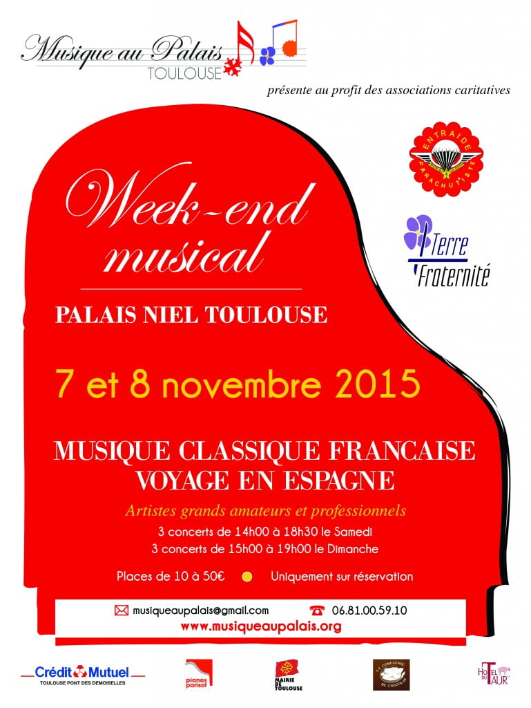 Week-end musical au palais de la musique à Toulouse le 7 et 8 novembre  avec Yoram Zerbib