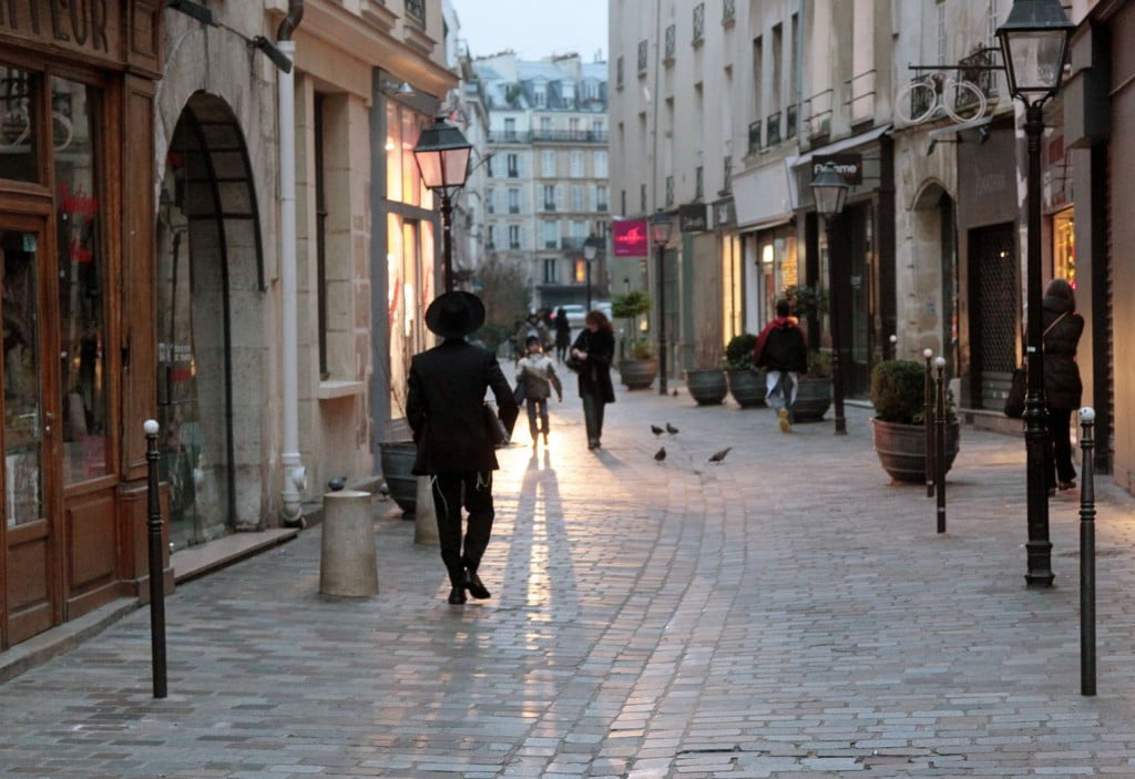 La rue des Rosiers dans le quartier du Marais en Janvier 2010