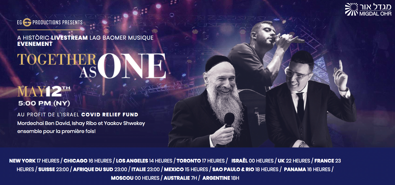 Un concert avec 3 artistes juifs israéliens au profit de victimes de la Covid-19