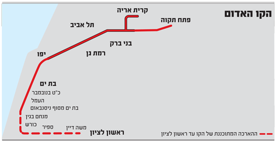 Le tramway n'atteindra pas Rishon Lezion