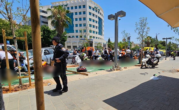 Suspicion d'attaque à la voiture bélier dans le nord de Tel-Aviv