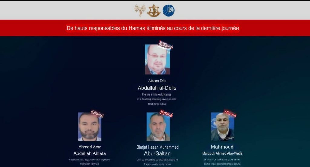 Israël frappe fort : élimination du Premier ministre du Hamas et de hauts responsables à Gaza