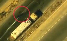 Un drone américain filme des terroristes du Hamas pillant un camion humanitaire à Gaza -vidéo-