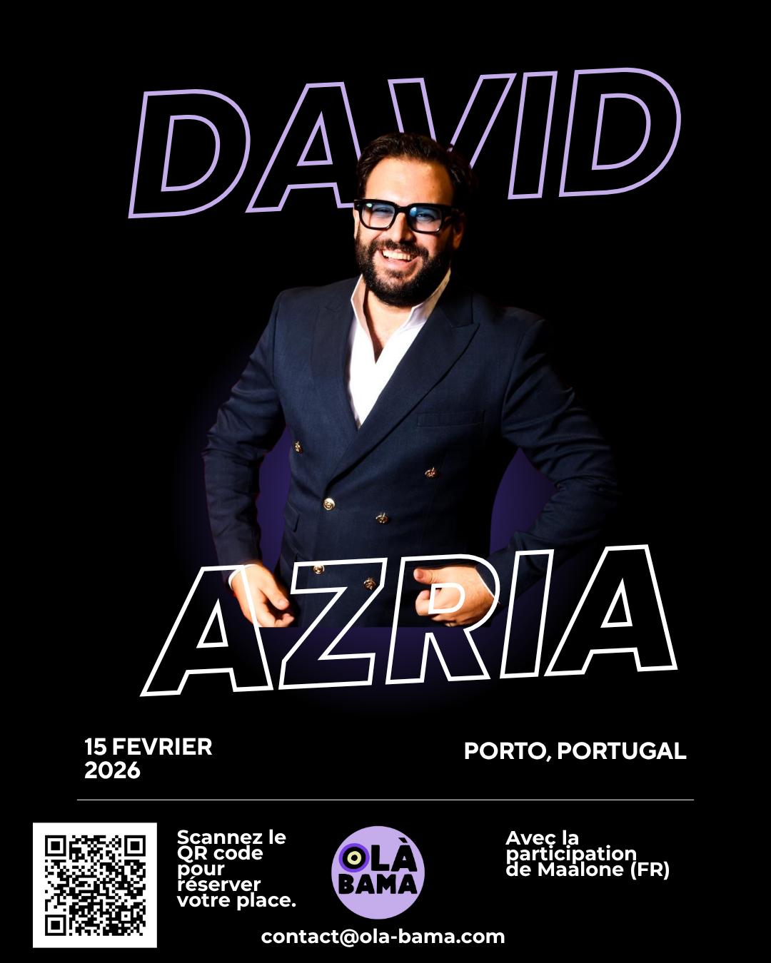 Olà Bama présente David Azria à Porto : un spectacle francophone inédit au Portugal