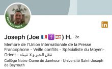 Joseph H. relaie sur LinkedIn une fausse « guerre antifa contre les catholiques » financée par Israël