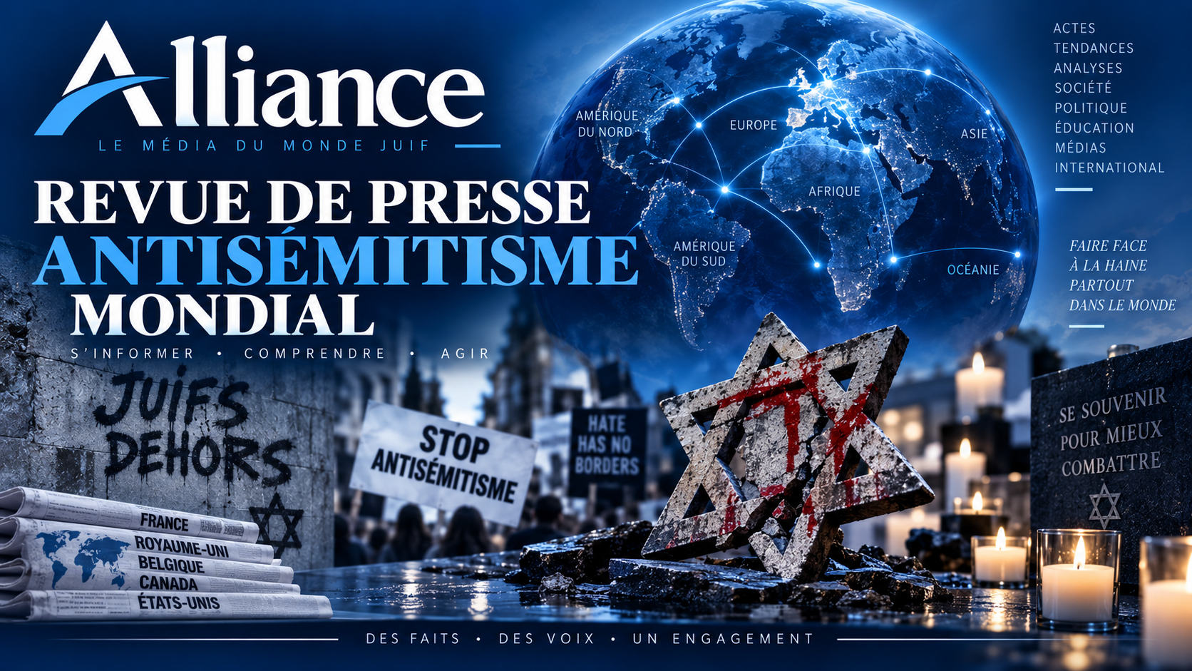 Revue de presse sur l'antisémitisme mondial d'Alliance premier magazine juif sur le net du 02/09/26