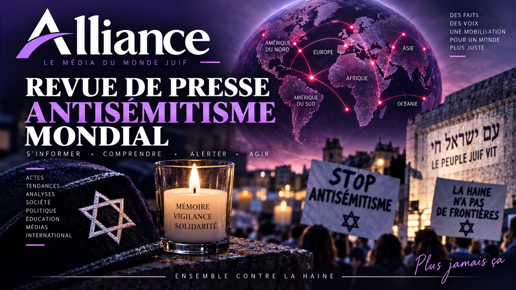 Revue de presse sur l'antisémitisme mondial d'Alliance premier magazine juif sur le net du 02/09/26