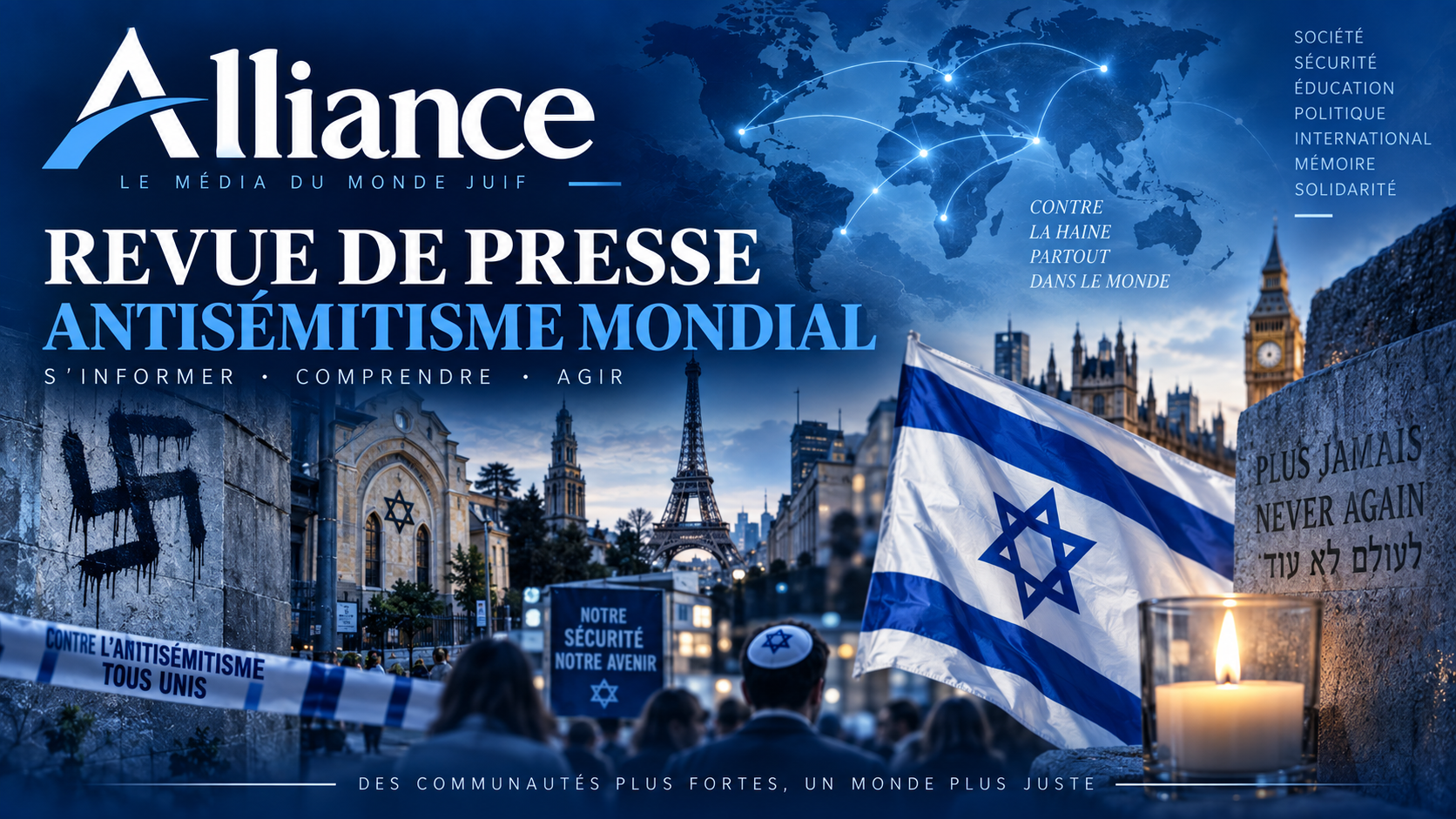 Revue de presse sur l'antisémitisme mondial d'Alliance premier magazine juif sur le net du 02/09/26
