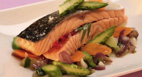 Plat cashere, recette cashere : Paupiettes de saumon de Norvège à l’estragon et pointes d'asperge
