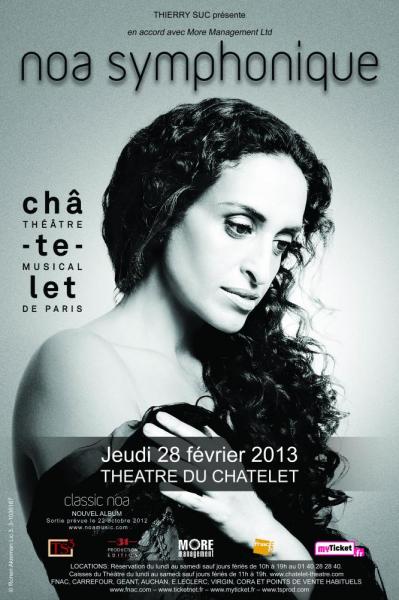 Noa ce soir au Châteletet uneinterview exclusive pour Alliance de Laurent Bartoleschi. NOA Chanteuse Israèlienne