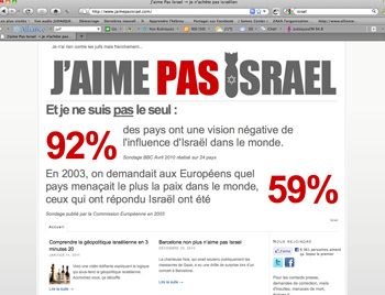 Israel : J'aime pas Israel.com Site à dénoncer et à fermer de toute urgence 