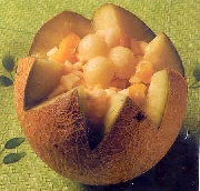 Dessert : Melon surprise aux fruits