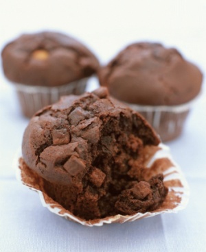 Dessert : Muffins tout chocolat et noix