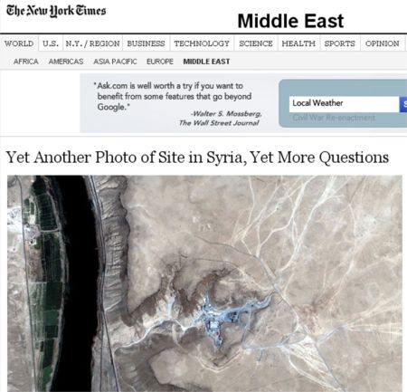 ‘‘La construction du réacteur syrien avait déjà commencé en 2003’’