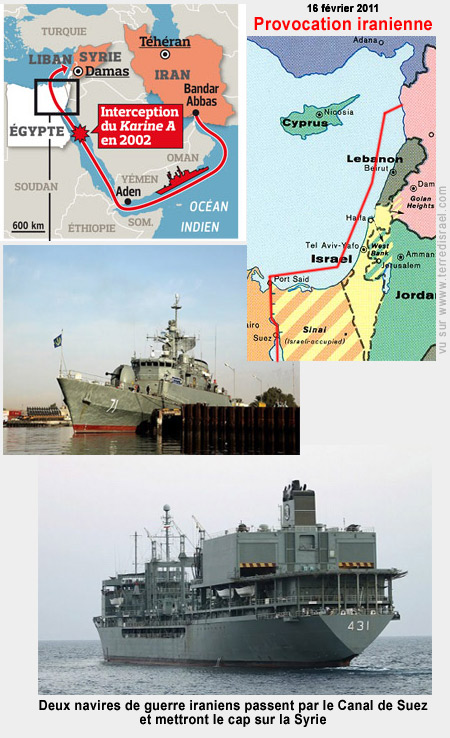 Deux navires de guerre iraniens passent le canal de Suez